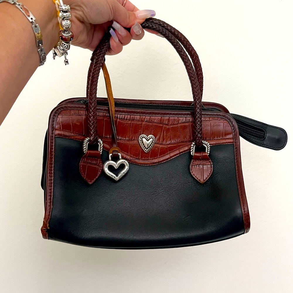Brighton black leather handbag